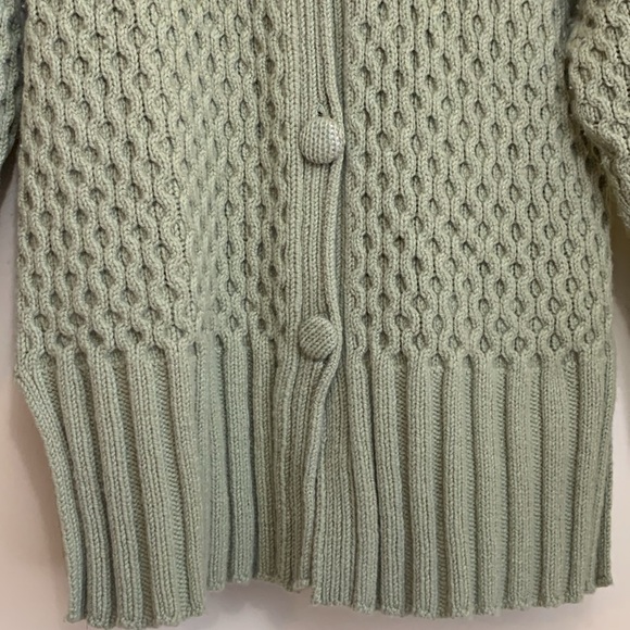 Millar Ireland Green Thick Knit Wool Cashmere Long Button Down Cardigan Jacket M - Picture 5 of 17